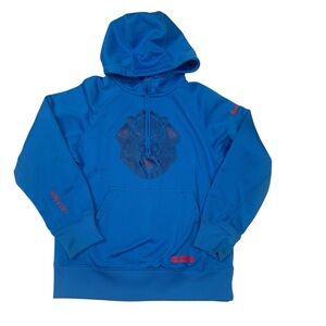 Nike Blue Kids Hoodie with Red Accents